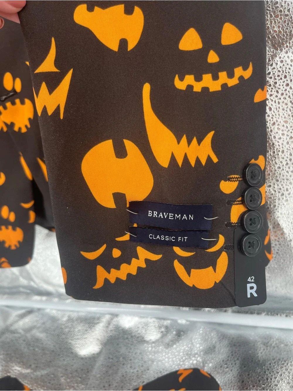 Braveman Mens Halloween Pumpkin Suit Jacket Pants 42R 36W Jack O Novelty Large